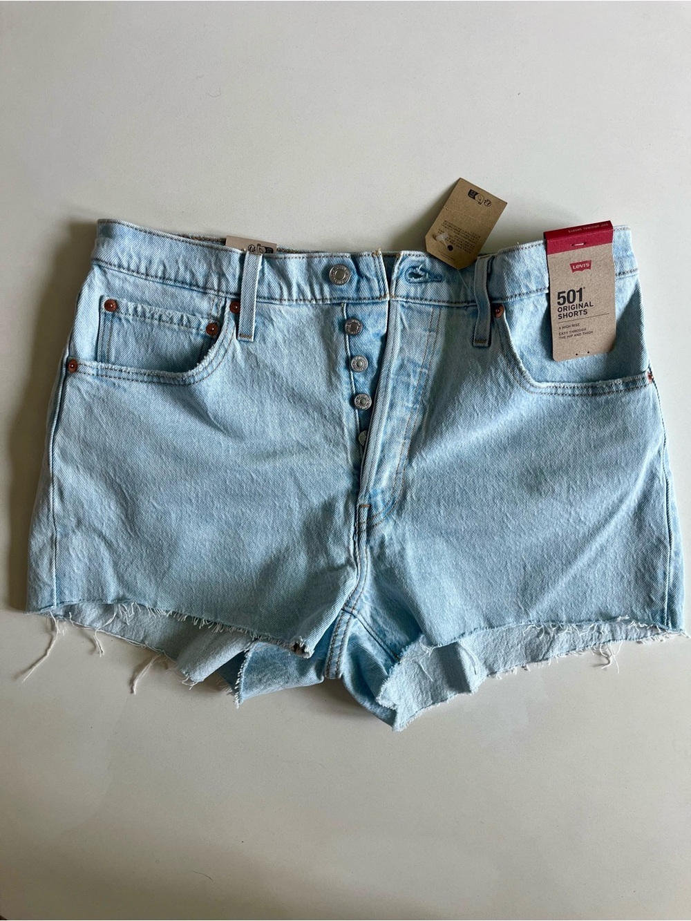Levi's 501 NWT Light Blue Denim Cutoff Shorts, Size 31